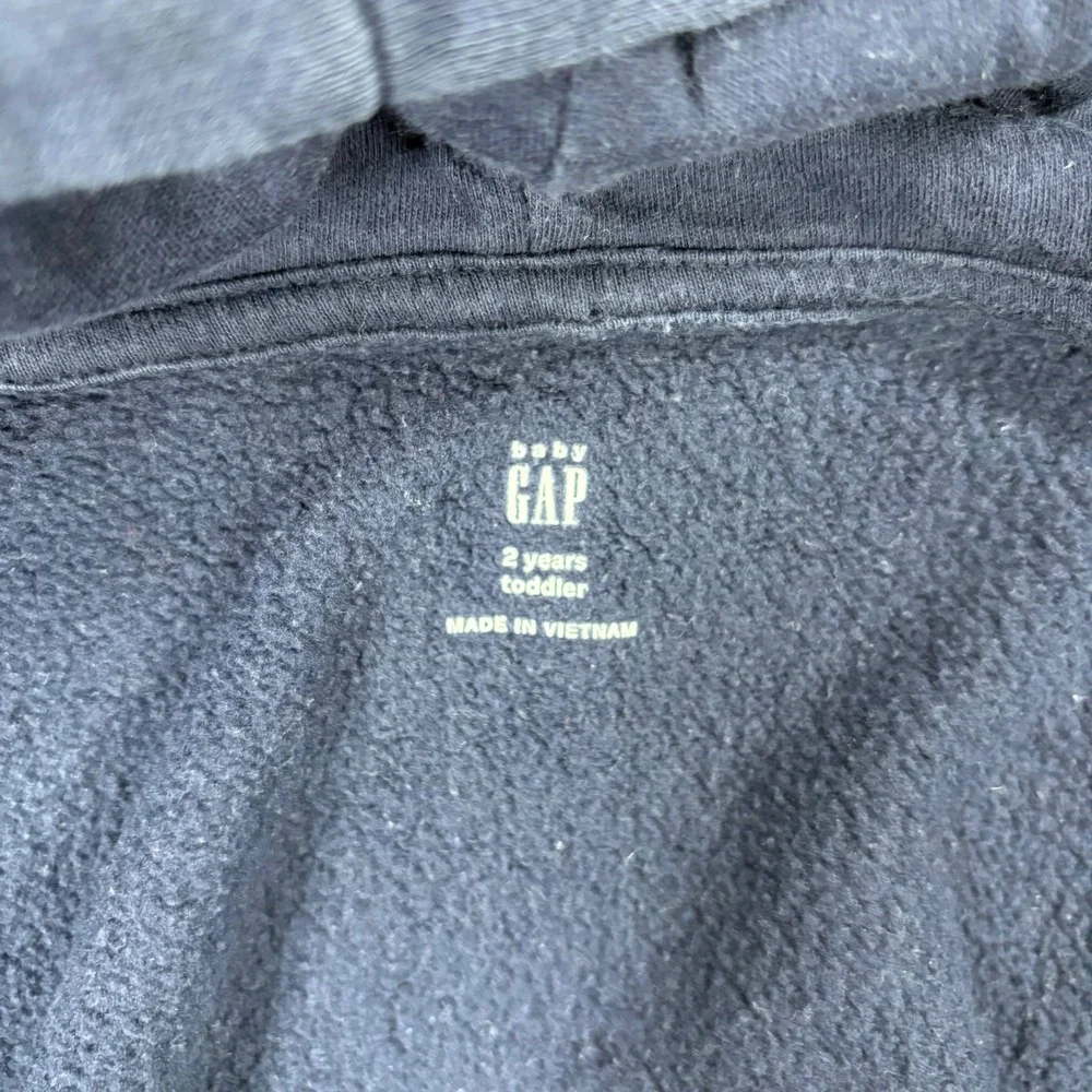Gap Logo Zip Hoodie Toddler 2T Navy Blue Excellent Fleece Sweatshirt